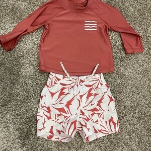 Gap Kids Swim Set in Red and White